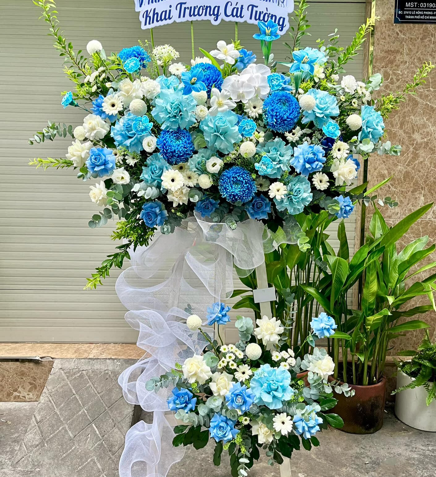 Hoa Khai Trương Tone Xanh