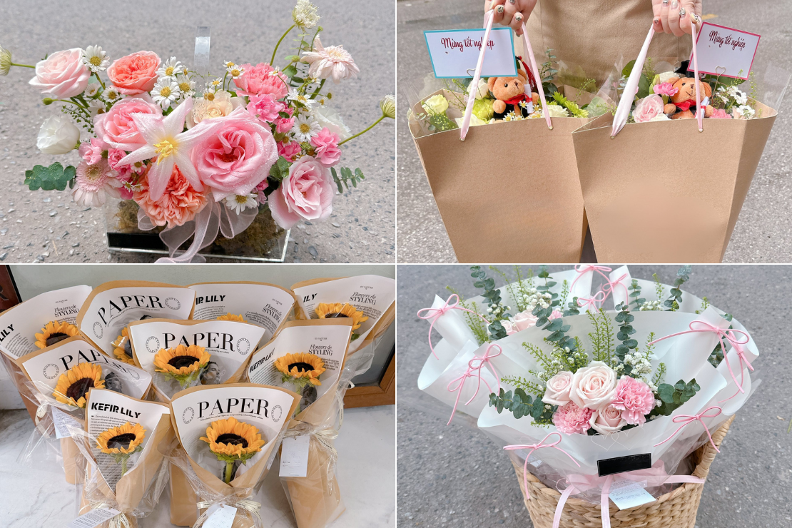 Các kiểu dáng hoa tươi tốt nghiệp tại Bình Xuyên